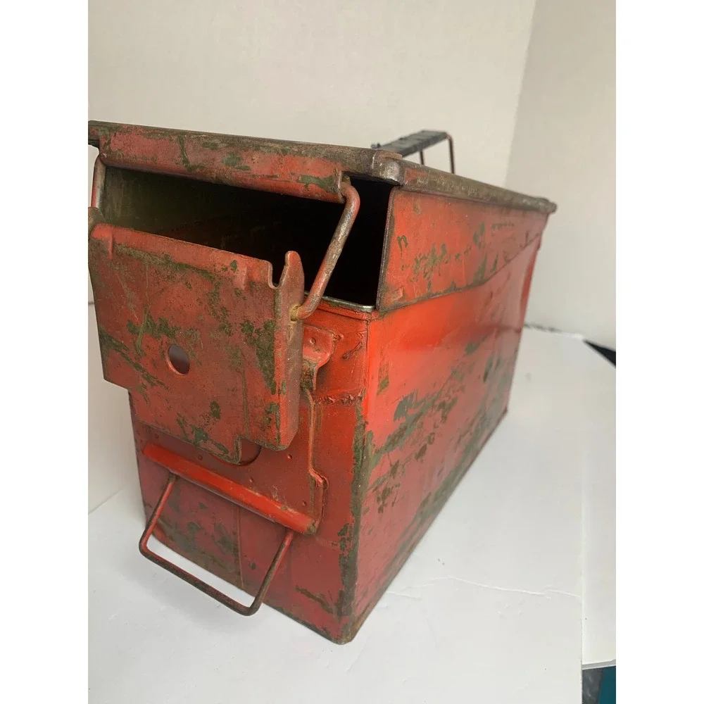 Vintage Red‎ Military Ammo Can Metal Ammunition Box 840 Cartridges M193 Stencil